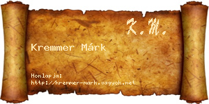 Kremmer Márk névjegykártya